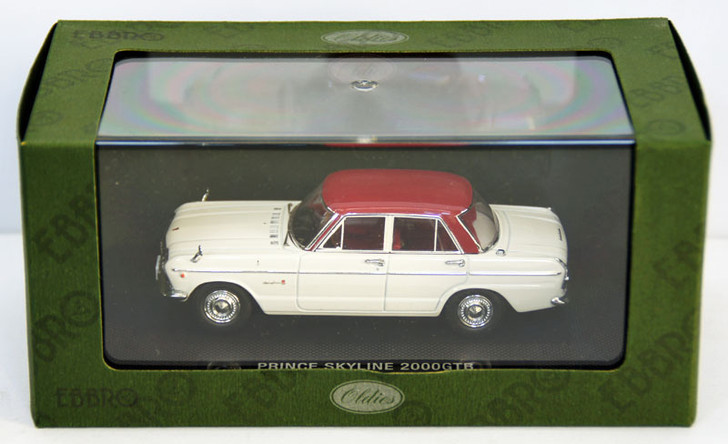 Ebbro 44238 Prince Skyline GTB 1965 (White/Red) 1/43 Scale (4526175442385)