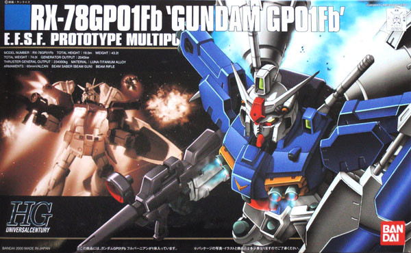 Bandai HGUC 018 Gundam RX-78GPO1Fb GPO1Fb 1/144 Scale Kit (4573102603920)