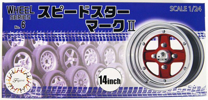 Fujimi 193472 W-6 1/24 Scale Speed Star Mark II 14 inch Wheel & Tire Set