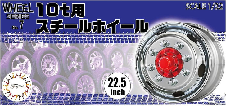 Fujimi Wheel Series 1/32 10t Steel Wheel 22.5 inch Wheel & Tire Set