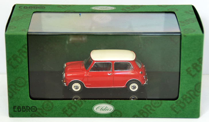Ebbro 44406 Morris Mini Cooper (Red/White) 1/43 Scale (4526175444068)