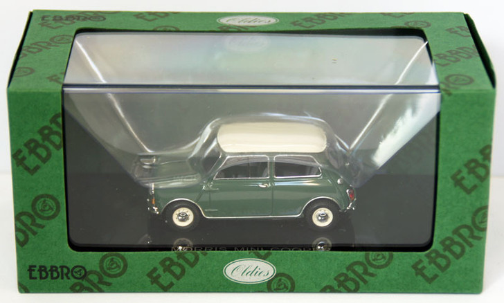 Ebbro 44407 Morris Mini Cooper (Green/White) 1/43 Scale (4526175444075)