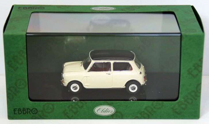 Ebbro 44408 Austin Mini Cooper (White/Black) 1/43 Scale (4526175444082)