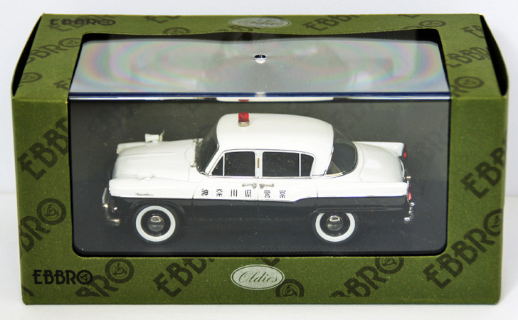 Ebbro 44566 Toyopet Crown RS21 Police Car (White/Black) 1/43 Scale (4526175445669)