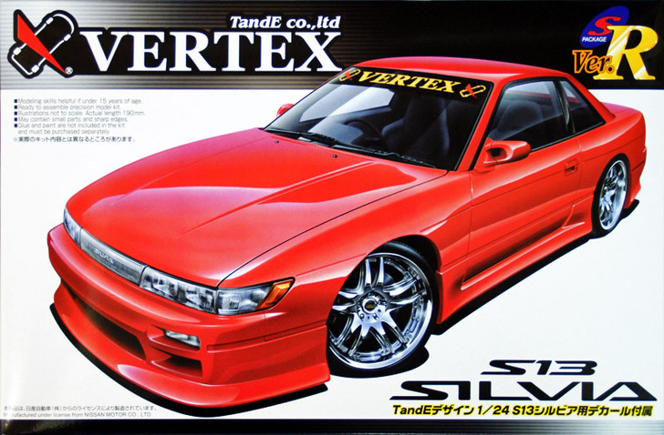 Aoshima 39779 Nissan Silvia (S13) VERTEX FULL AERO 1/24 Scale Kit (4905083039779)