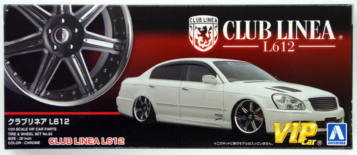 Aoshima 46449 CLUB LINEA L612 20 inch Wheel & Tire Set 1/24 Scale Kit