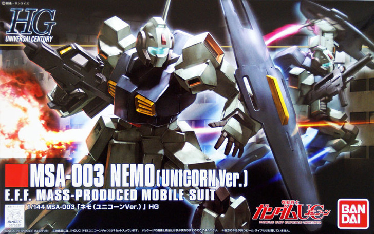 Bandai HGUC 140 Gundam MSA-003 NEMO (Unicorn Version) 1/144 Scale Kit (4573102606655)