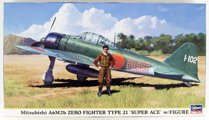 Hasegawa 09904 Mitsubishi A6M2b Zero Fighter Type 21 'Super Ace' w/ Figure 1/48 Scale kit