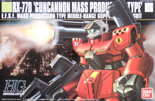 Bandai HGUC 044 Gundam RX-77D GUNCANNON 1/144 Scale Kit (4573102591579)