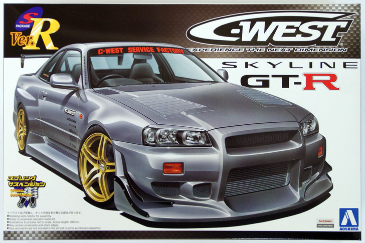 Aoshima 41017 Nissan Skyline GT-R (R34) C-WEST Version 1/24 Scale