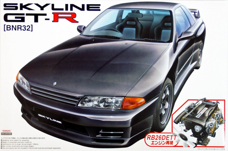 Aoshima 41987 Nissan Skyline GT-R (R32) with RB26DETT Engine 1/24 Scale Kit (4905083041987)