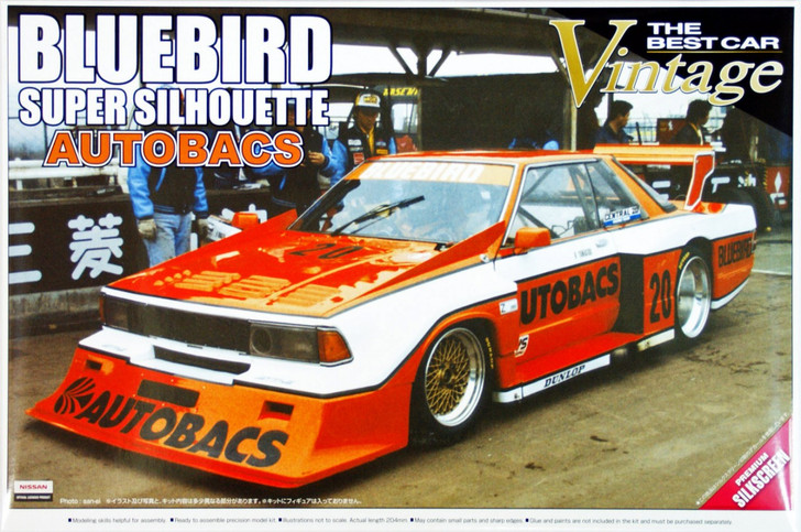 Aoshima 42342 Nissan Bluebird AUTOBACS Turbo Silhouette 1/24 Scale Kit (4905083042342)