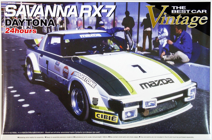 Aoshima 47453 Mazda Savanna RX-7 (SA22C) Daytona 24 hours 1979 1/24 Scale Kit (4905083047453)