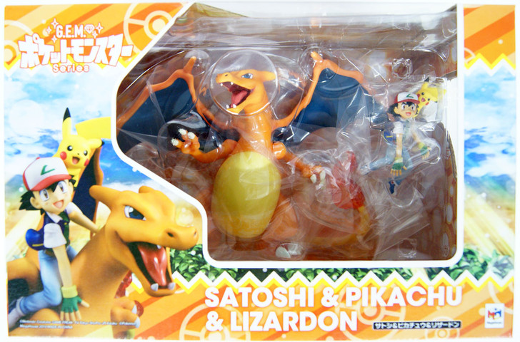 MegaHouse G.E.M. Series Pokemon Ash & Pikachu & Charizard Figure