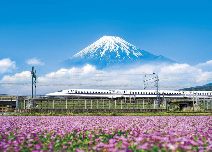 Yanoman Jigsaw Puzzle 05-1016 Nelumbo Nucifera & Mount Fuji (Shizuoka) (500 Pieces)