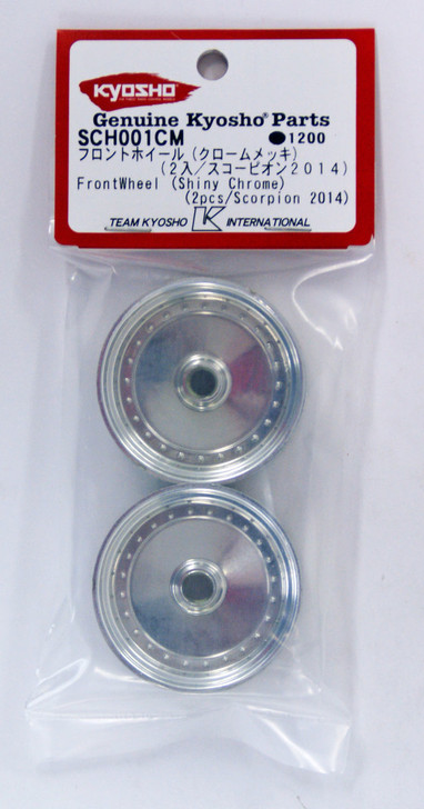 Kyosho SCH001CM FrontWheel(ShinyChrome/2pcs/Scorpion'14)