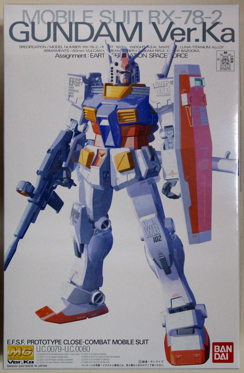 Bandai MG 1/100 RX-78-2 Gundam Ver. Ka Plastic Model