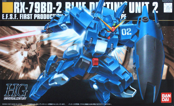 Bandai HGUC 077 Gundam RX-79BD-2 BLUE DESTINY 1/144 Scale Kit (4543112492548)