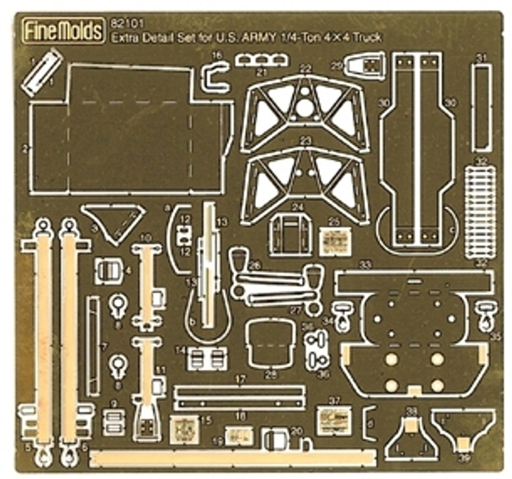 Fine Molds 82101 Extra Detail Set for US Army 1/4-Ton 4x4 Truck 1/20 Scale