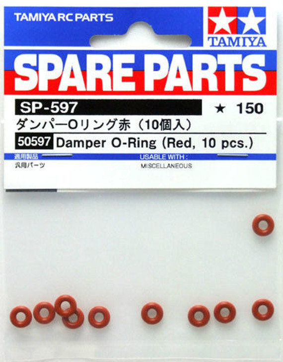 Tamiya 50597 (SP597) Damper O-Ring (Red, 10pcs.)