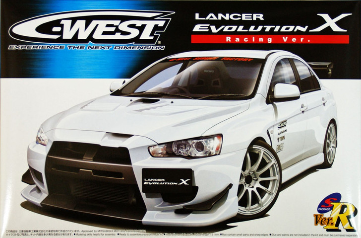 Aoshima 49006 Mitsubishi Lancer Evolution X C-West Racing Version 1/24 Scale Kit (4905083049006)