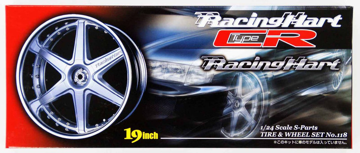 Aoshima 05569 Tire & Wheel Set Racing Hart type CR 19 inch 1/24 Scale Kit (4905083005569)