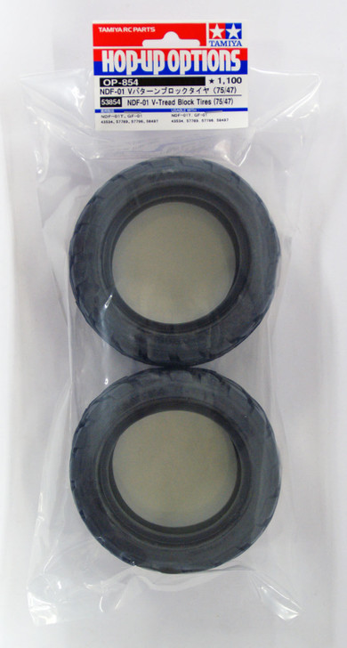 Tamiya 53854 (OP854) NDF01 V-Tread Block Tires (75/47)