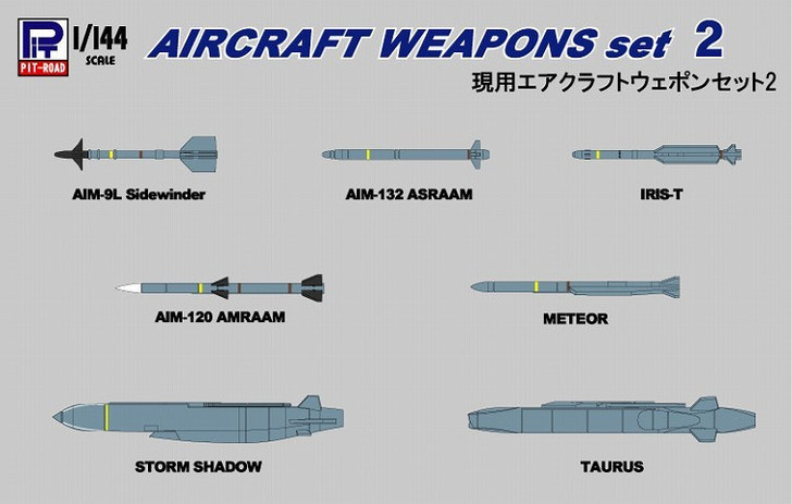 Pit-Road Skywave SNW-02 Aircraft Weapons Set 2 1/144 Scale Kit (4986470015149)
