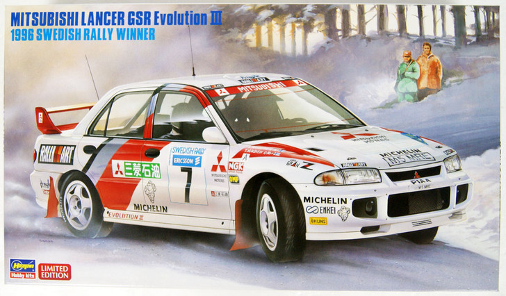 Hasegawa 20407 Mitsubishi Lancer Evolution III 1996 Swedish Rally Winner 1/24 Scale kit