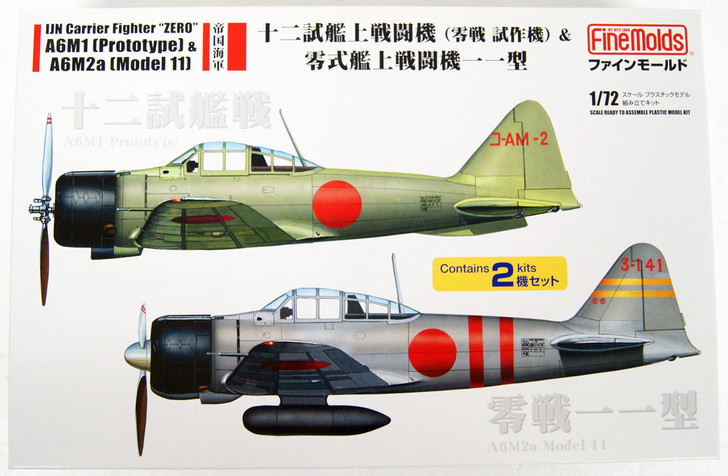 Fine Molds FP34 IJN 12-shi Carrier-Based Fighter & Zero Fighter Model 11 (2p set) 1/72 Scale Kit