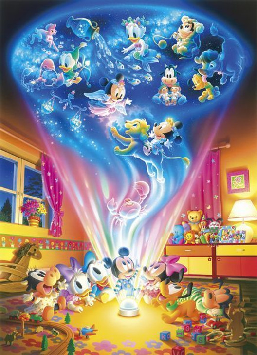 Tenyo Japan Jigsaw Puzzle D-300-251 Disney Baby Mickey Planetarium (300 Pieces)