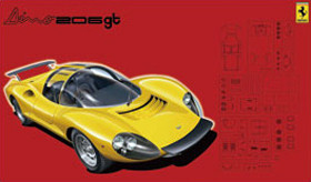 Fujimi FR-13 Ferrari Dino 206 GT with Etching Parts 1/24 Scale Kit (4968728123714)