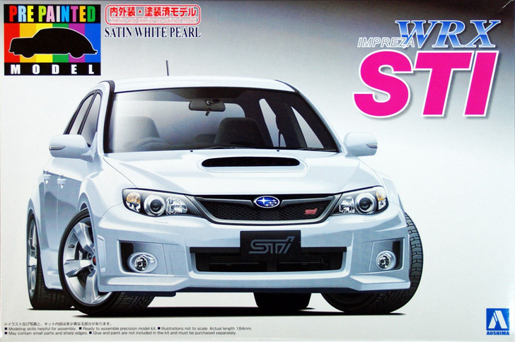 Aoshima 04906 Subaru Impreza WRX STi White 1/24 Scale Kit (Pre-painted Model) (4905083004906)