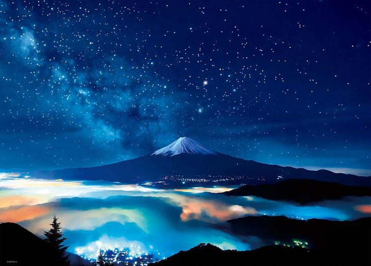 Beverly Jigsaw Puzzle 66-127 Yamanashi Japan Starry Sky & Mount Fuji (600 Pieces)