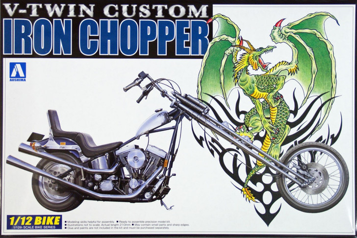 Aoshima Naked Bike 107 03640 Iron Chopper (V-Twin Custom) 1/12 Scale Kit (4905083003640)