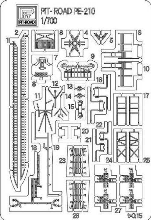 Pit-Road PE210 JMSDF DD Asakaze Photo-Etched Parts 1/700 Scale