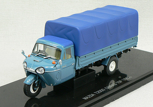 Ebbro 43849 MAZDA T2000 3-Wheel Truck Campustop 1962 (Blue) 1/43 Scale (4526175438494)