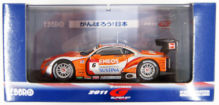 Ebbro 44550 Eneos Sustina SC430 Super GT500 2011 #6 Orange/Red 1/43 Scale (4526175445508)