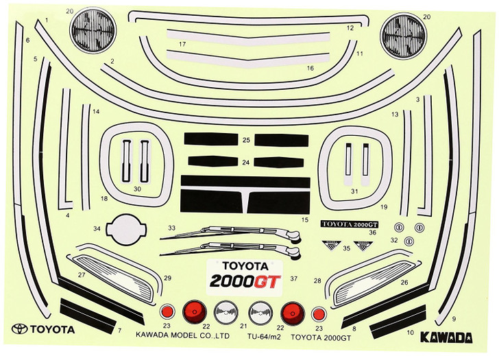 Kawada RC TU64a Decal For Toyota 2000GT Body