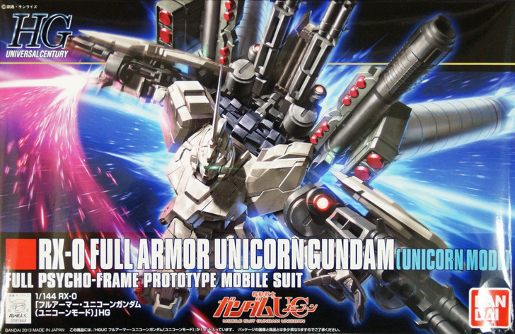 Bandai HGUC 156 RX-0 FULL ARMOR UNICORN Gundam (UNICORN MODE) 1/144 Scale Kit (4543112819444)