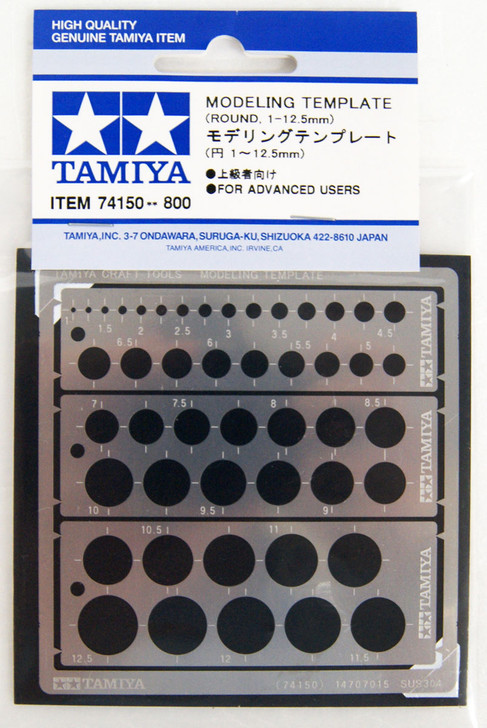 Tamiya 74150 Modeling Template (Circle 1-12.5mm)