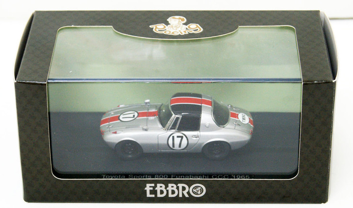 Ebbro 44787 Toyota Sports 800 Funabashi CCC 1965 #17 (Silver) 1/43 Scale (4526175447878)