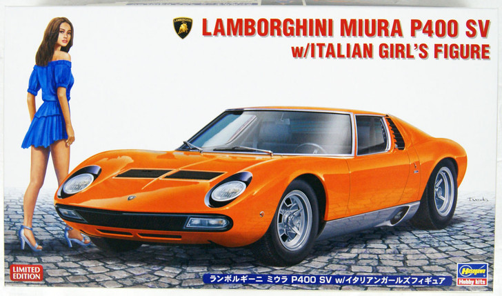 Hasegawa 20423 Lamborghini Miura P400 SV w/Italian Girls Figure 1/24 Scale Kit