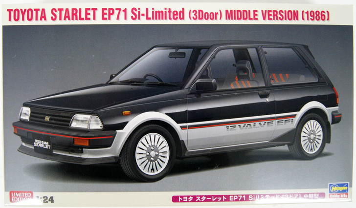 Hasegawa 20425 Toyota Starlet EP71 Si Limited (3-Door) Mid 1/24 Scale Kit