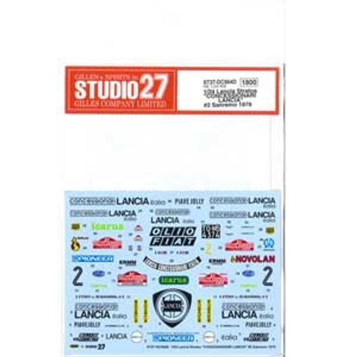 Studio27 ST27-DC564D Lancia Stratos Concessionari #2 1979 Decal for Hasegawa 1/24