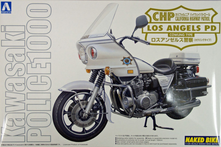 Aoshima Naked Bike 112 03305 Kawasaki Los Angeles Police 1000 Cowling 1/12 Scale Kit (4905083003305)