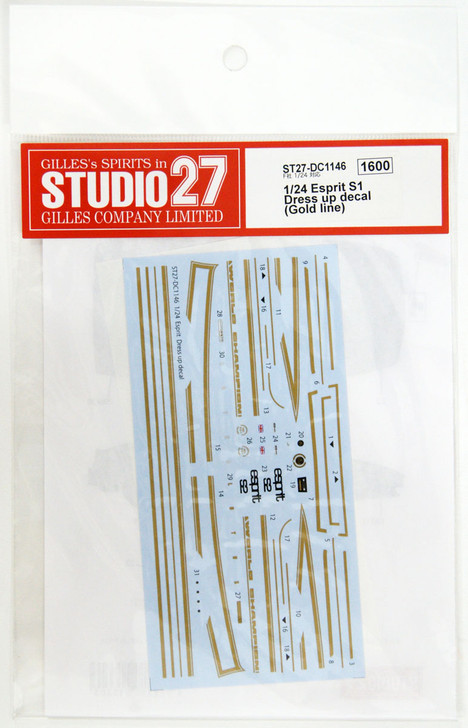Studio27 ST27-DC1146 Esprit S1 Dress Up Decal (Gold Line) For Fujimi 1/24