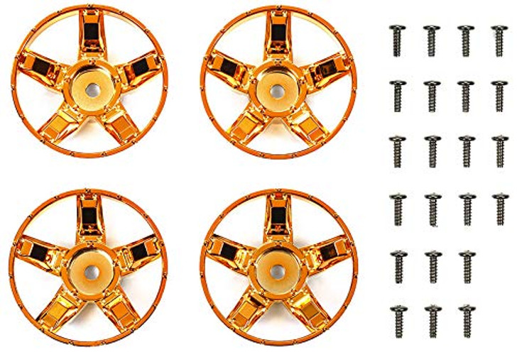 Tamiya 47415 WR-02CB S Parts Orange Plated Spokes (4 pcs)