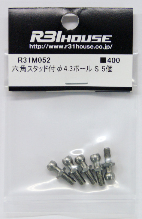 R31HOUSE R31M052 ?4.3 Ball S with Hexagonal Stud (5 pcs)