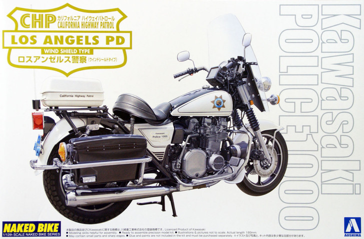Aoshima Naked Bike 113 03336 Kawasaki Los Angeles Police 1000 Wind Shield 1/12 Scale (4905083003336)